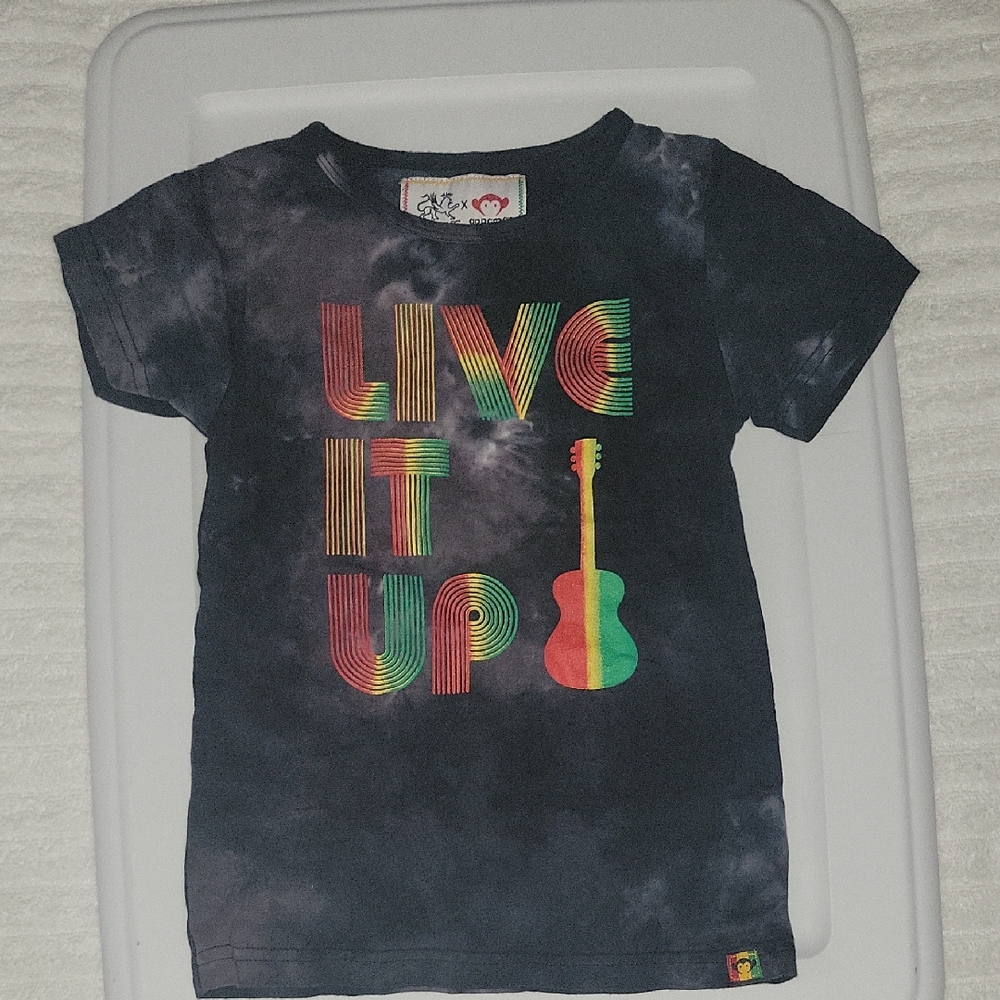 Kids Black Tie-Dye Shirt with Colorful Print